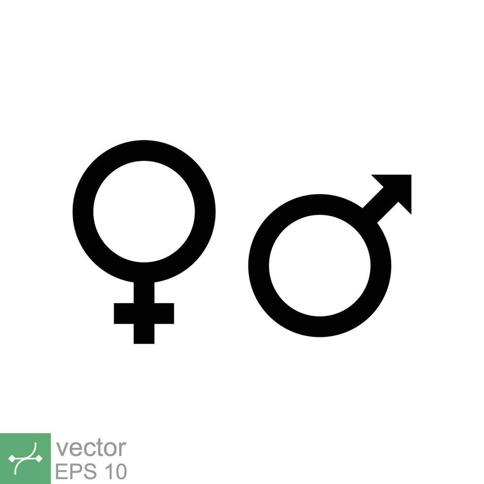 género icono. sencillo plano estilo. hembra y masculino, hombre y mujer, hombres y mujer, chico y chica, sexo, unisexo concepto. vector ilustración aislado en blanco antecedentes. eps 10