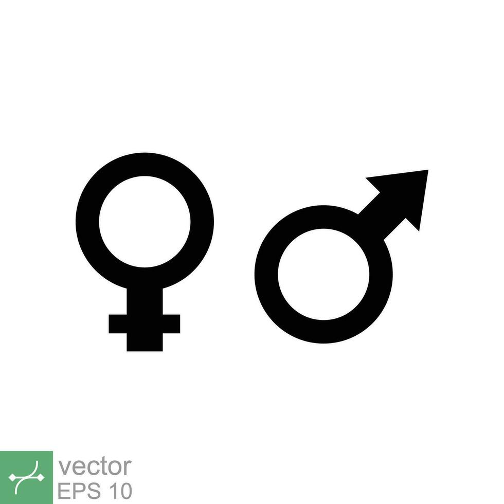 género icono. sencillo plano estilo. hembra y masculino, hombre y mujer, hombres y mujer, chico y chica, sexo, unisexo concepto. vector ilustración aislado en blanco antecedentes. eps 10