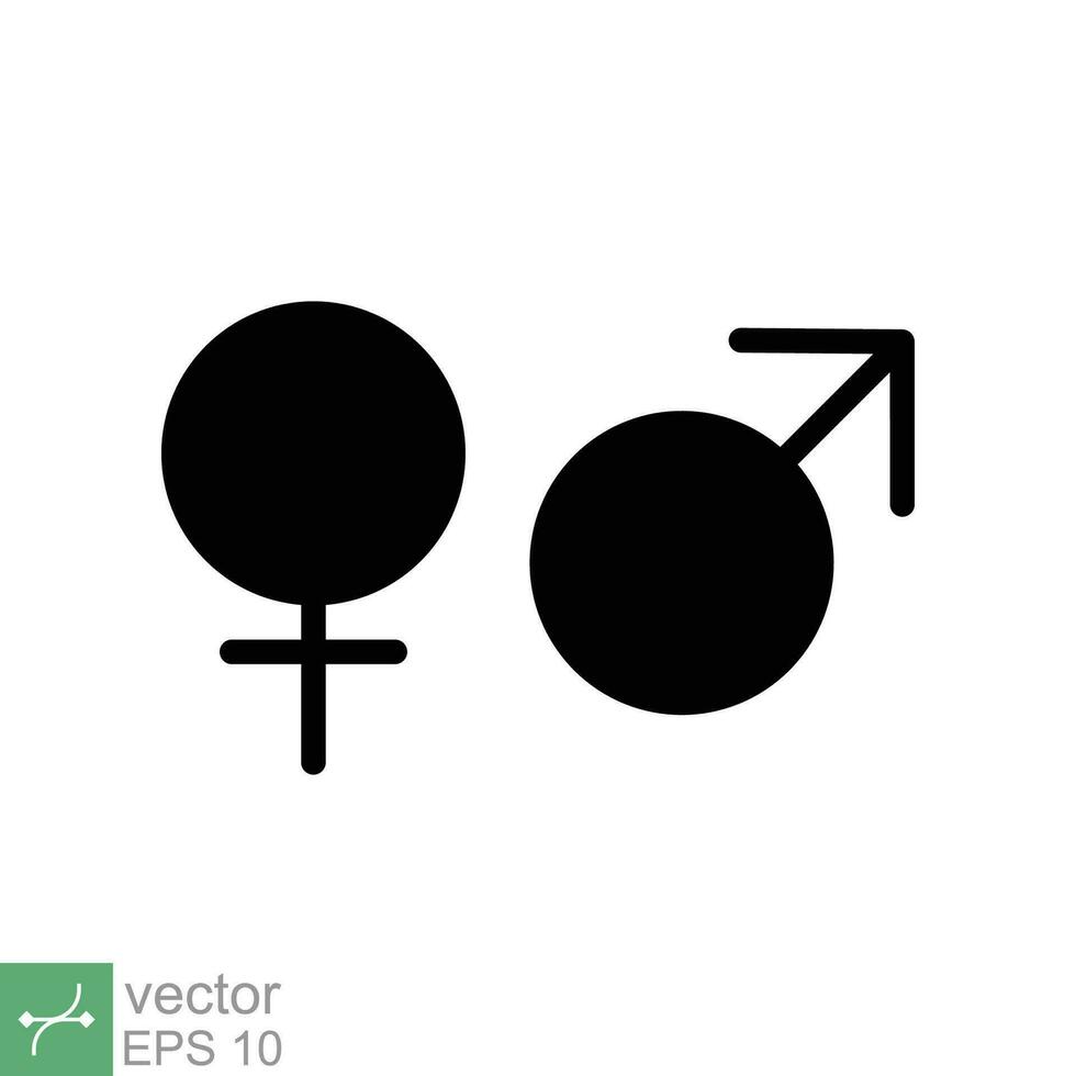 Gender icon. Simple flat style. Female and male, man and woman, men and women, boy and girl, sex, unisex concept. Vector illustration isolated on white background. EPS 10.