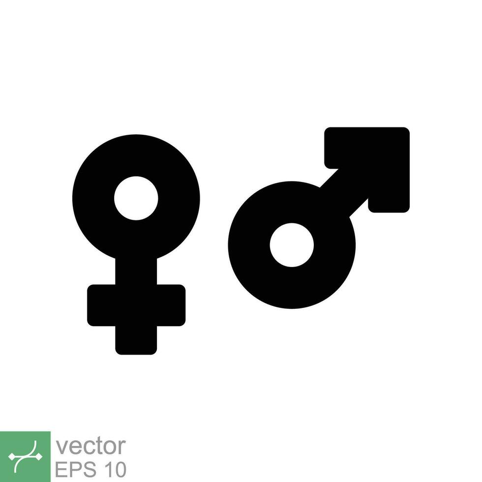 género icono. sencillo plano estilo. hembra y masculino, hombre y mujer, hombres y mujer, chico y chica, sexo, unisexo concepto. vector ilustración aislado en blanco antecedentes. eps 10