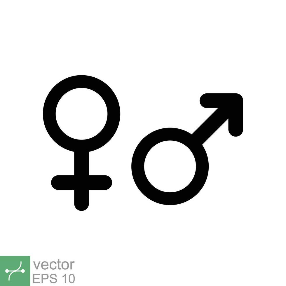 Gender icon. Simple flat style. Female and male, man and woman, men and women, boy and girl, sex, unisex concept. Vector illustration isolated on white background. EPS 10.