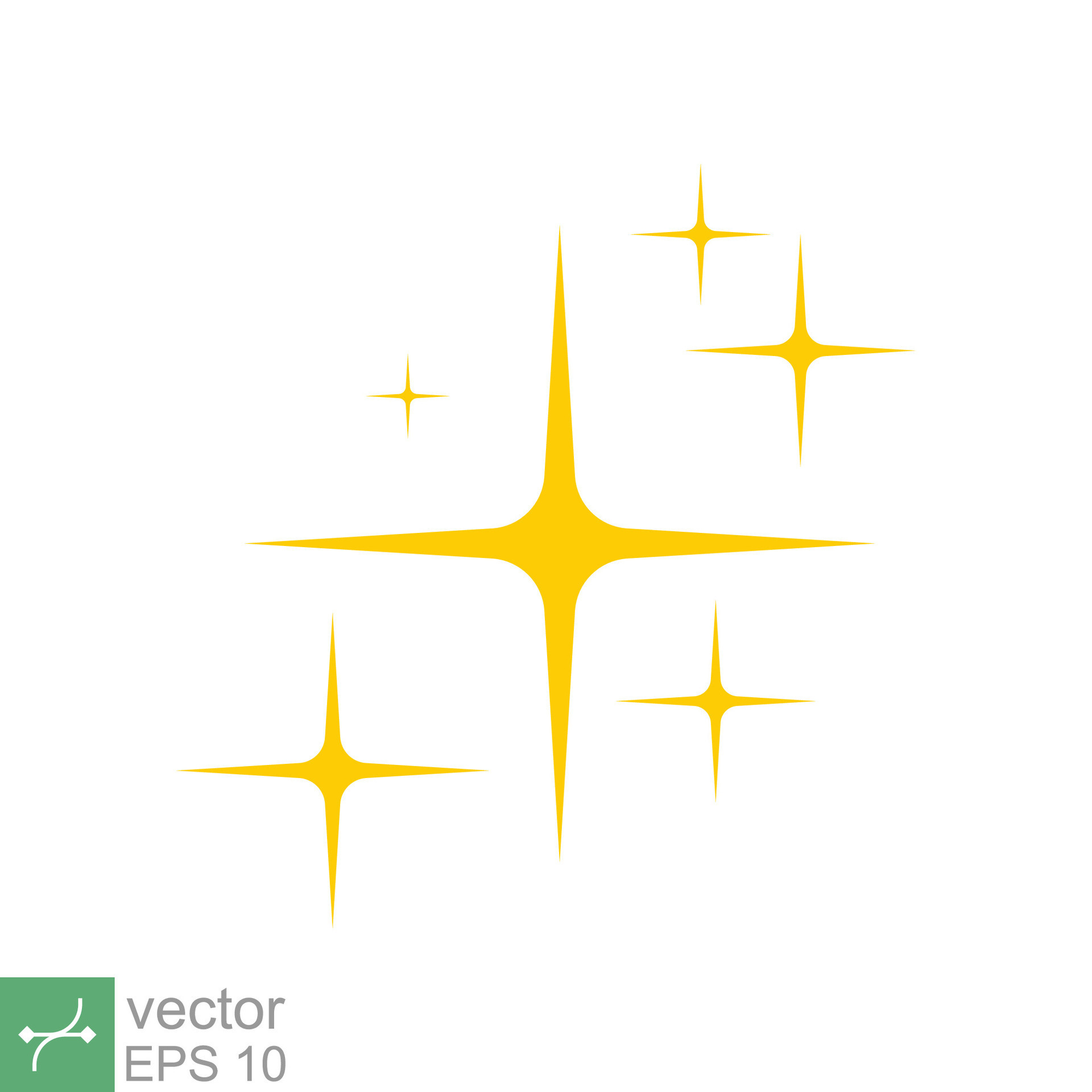 Star sparkle vector icon. Simple flat style. Yellow, gold, twinkle