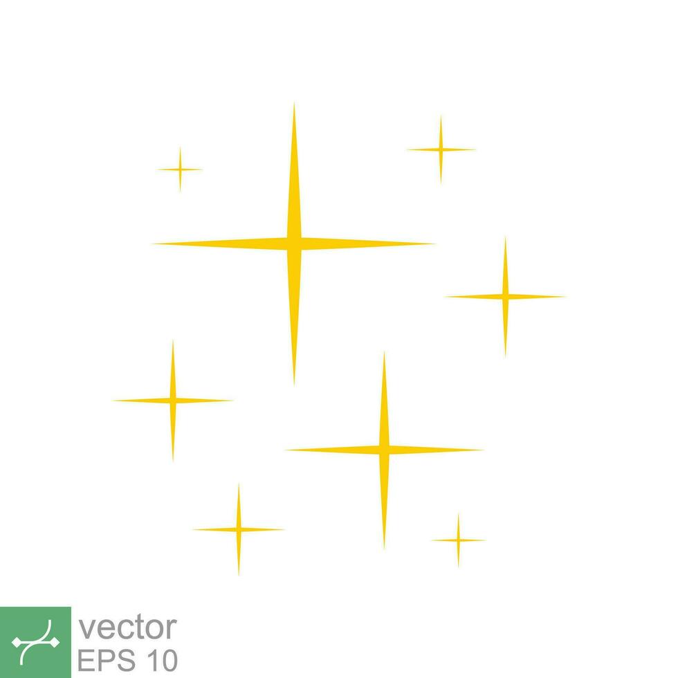 Star sparkle vector icon. Simple flat style. Yellow, gold, twinkle, shine, spark shape, for magic effect, glow, glitter, flash concept. Single illustration isolated on white background. EPS 10.