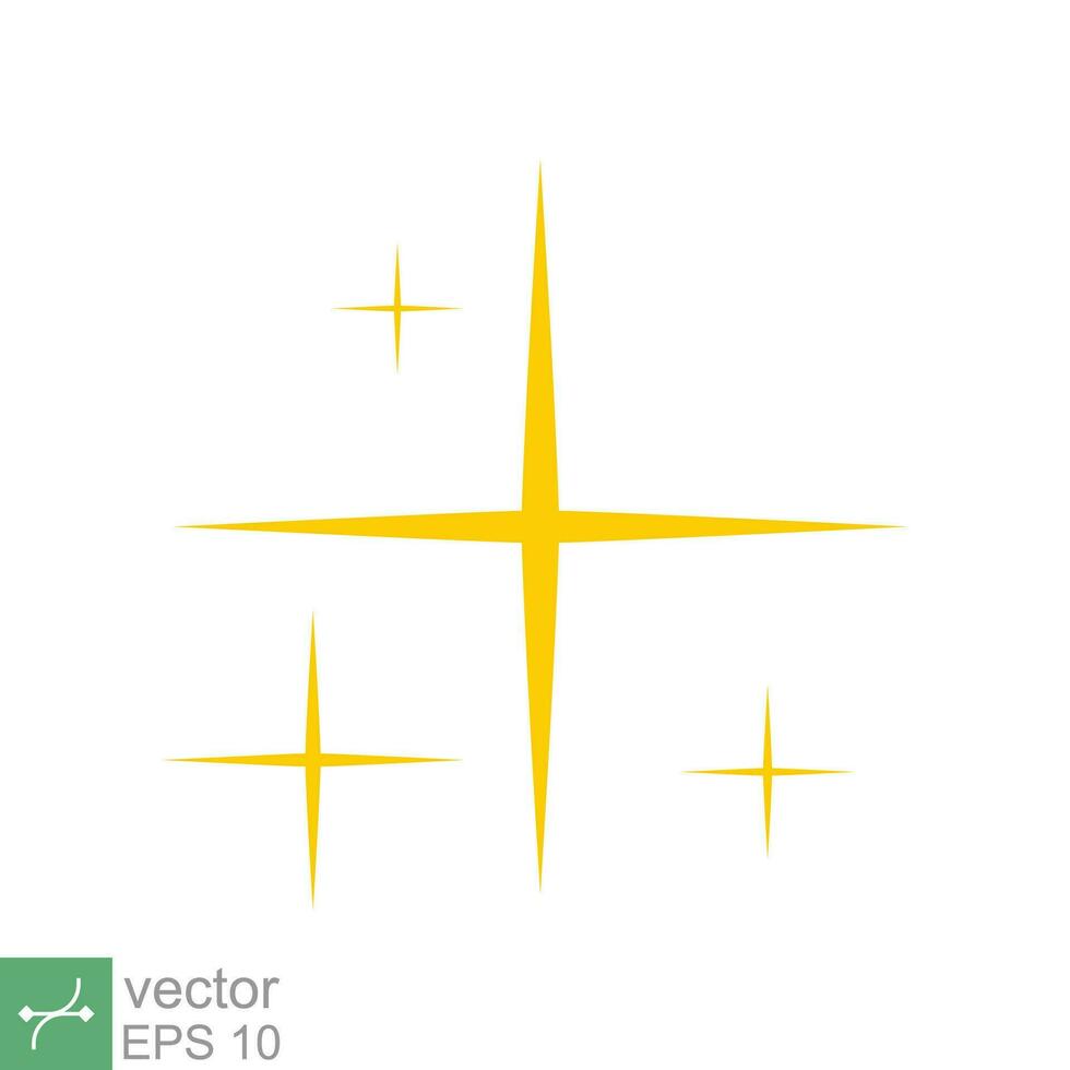 estrella brillar vector icono. sencillo plano estilo. amarillo, oro, centelleo, brillar, Chispa - chispear forma, para magia efecto, brillo, Brillantina, destello concepto. soltero ilustración aislado en blanco antecedentes. eps 10