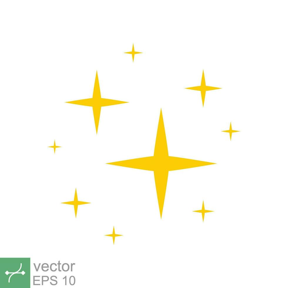 estrella brillar vector icono. sencillo plano estilo. amarillo, oro, centelleo, brillar, Chispa - chispear forma, para magia efecto, brillo, Brillantina, destello concepto. soltero ilustración aislado en blanco antecedentes. eps 10