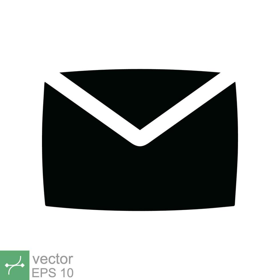 Email icon. Simple flat style. Envelope mail services, contacts message send letter, mailbox concept. Vector illustration isolated on white background. EPS 10.