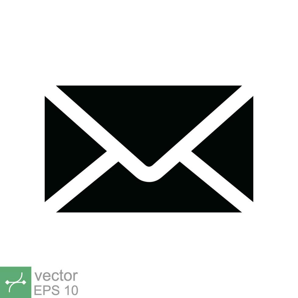 Email icon. Simple flat style. Envelope mail services, contacts message send letter, mailbox concept. Vector illustration isolated on white background. EPS 10.