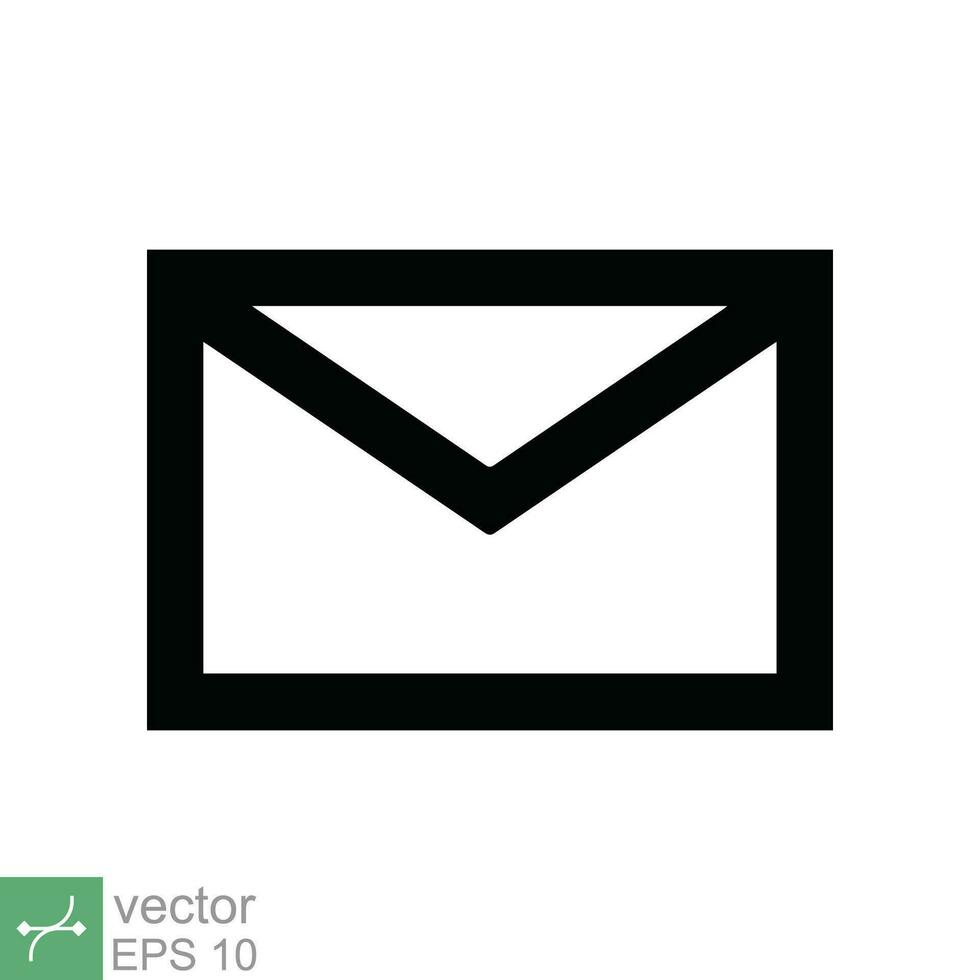 Email icon. Simple flat style. Envelope mail services, contacts message send letter, mailbox concept. Vector illustration isolated on white background. EPS 10.