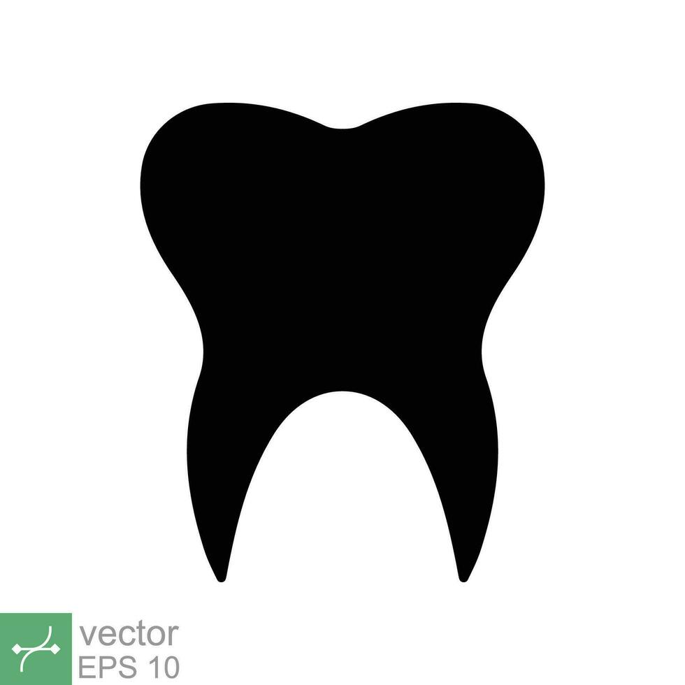 Tooth icon. Simple solid style. Dental treatment and tooth care, health oral, dentistry, toothache medical concept. Glyph vector illustration isolated on white background. EPS 10.