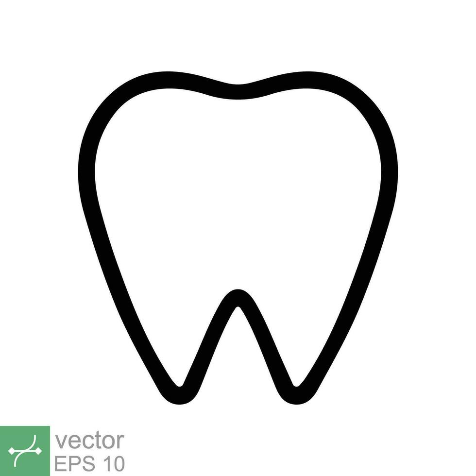 diente icono. sencillo contorno estilo. dental tratamiento y diente cuidado, salud oral, odontología, dolor de muelas médico concepto. Delgado línea vector ilustración aislado en blanco antecedentes. eps 10