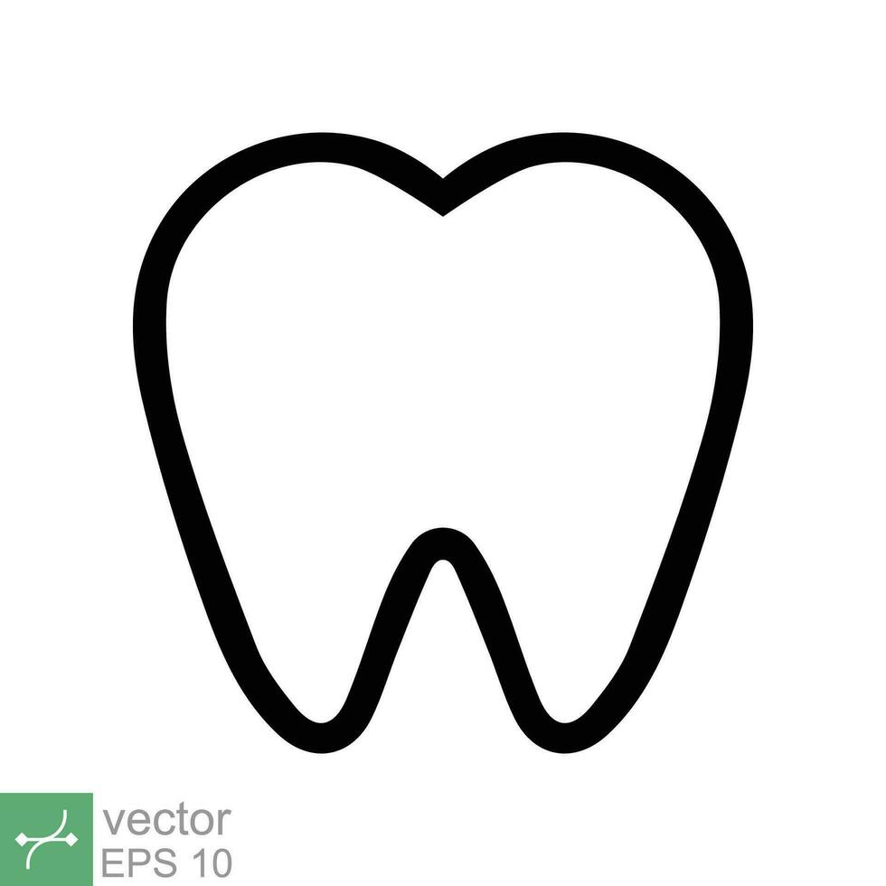 Tooth icon. Simple outline style. Dental treatment and tooth care, health oral, dentistry, toothache medical concept. Thin line vector illustration isolated on white background. EPS 10.