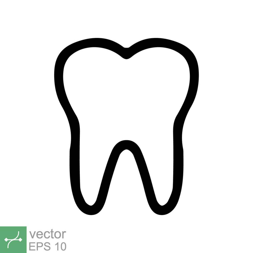 Tooth icon. Simple outline style. Dental treatment and tooth care, health oral, dentistry, toothache medical concept. Thin line vector illustration isolated on white background. EPS 10.