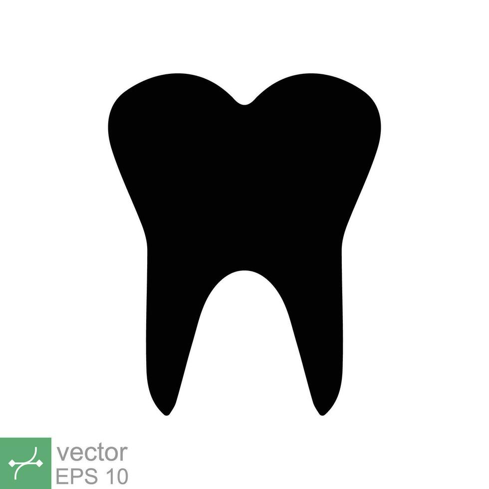 Tooth icon. Simple solid style. Dental treatment and tooth care, health oral, dentistry, toothache medical concept. Glyph vector illustration isolated on white background. EPS 10.