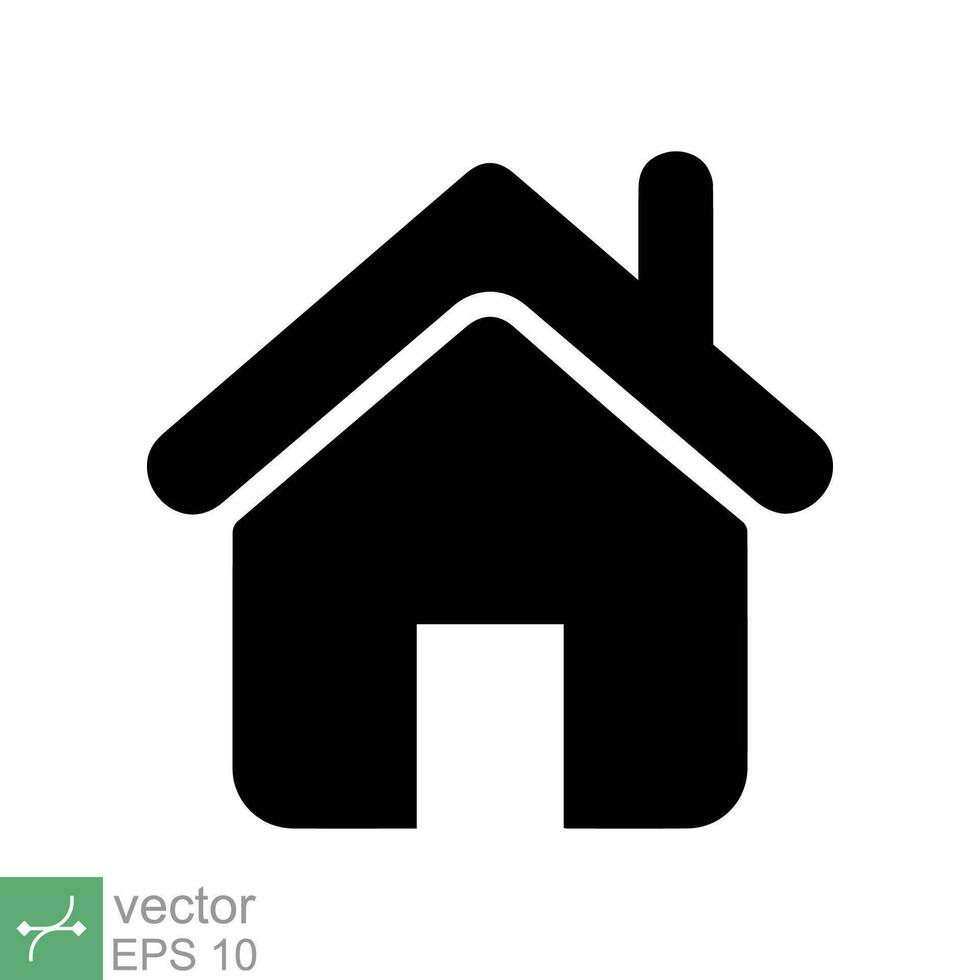 Minimal home icon. Simple solid style. Web homepage, website, house, internet, app, UI design, home page button interface concept. Glyph vector illustration isolated on white background. EPS 10.