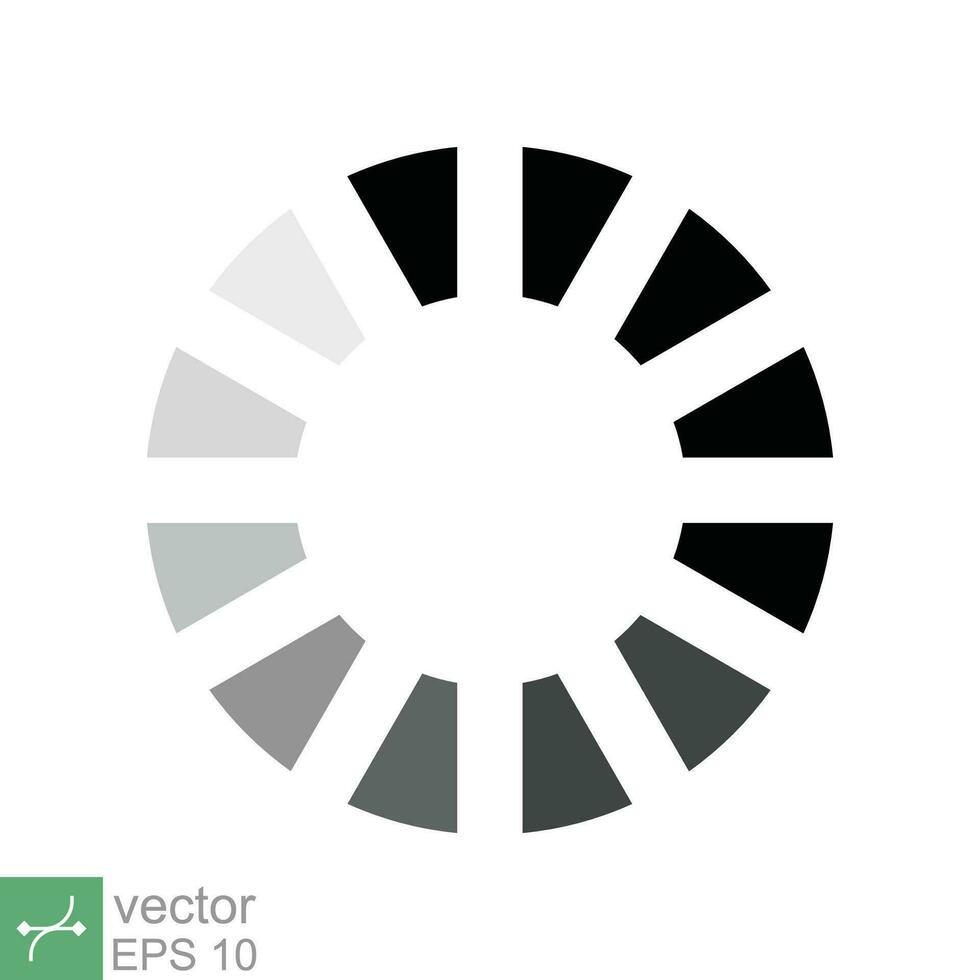 Loading icon. Simple flat style. Progress bar for upload download round process, wait, computer load, charge time, buffering concept. Vector illustration isolated on white background. EPS 10.