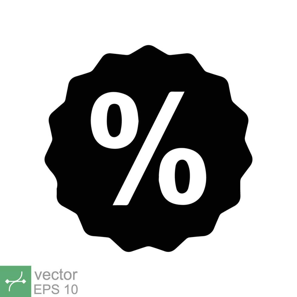 Percent icon. Simple flat style. Discount, promotion label, sale tag, advertising badge, business concept. Vector illustration isolated on white background. EPS 10.