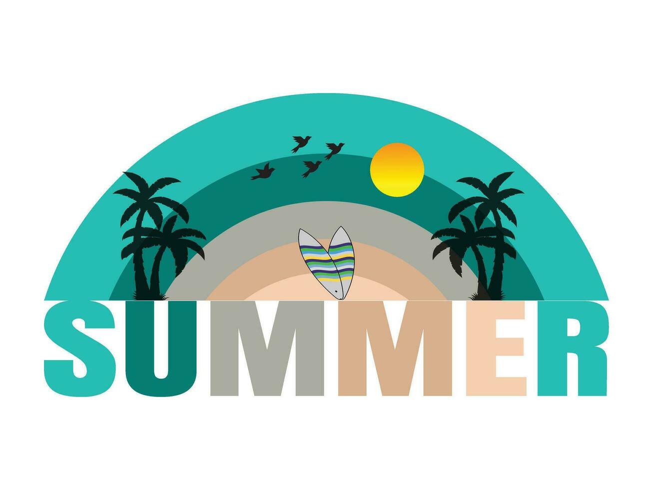 Summer t-shirt design bundle, summer beach vacation t-shirts, summer surfing t-shirt vector design