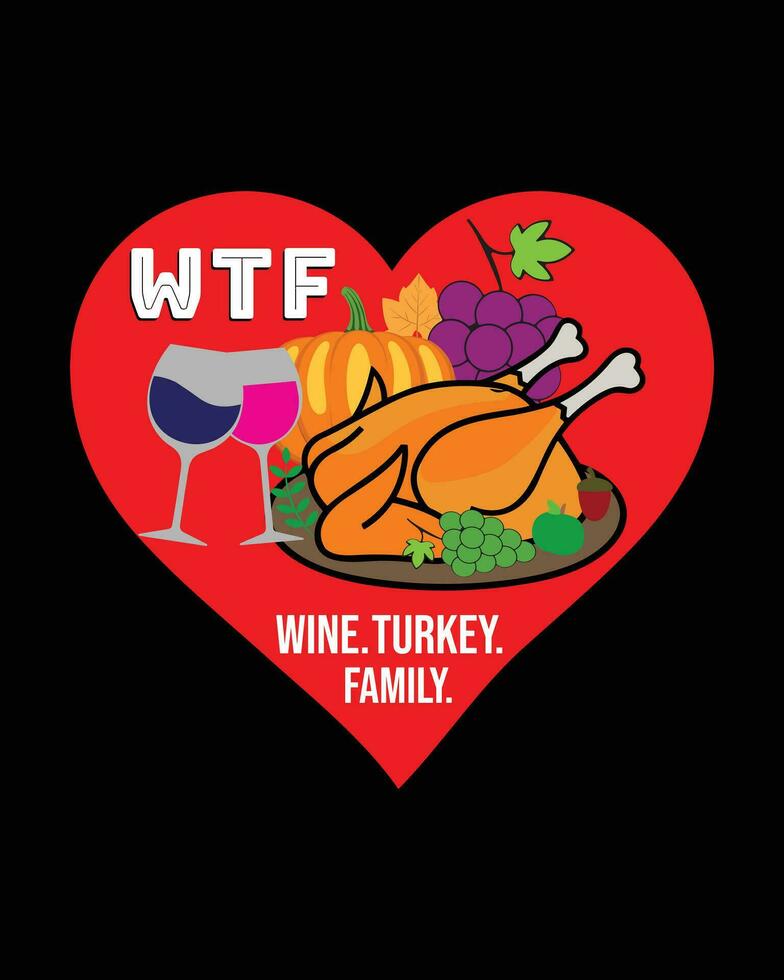 Happy Thanksgiving hand lettering. Handwritten text on black background with leafs and pumpkin. Vector illustration.