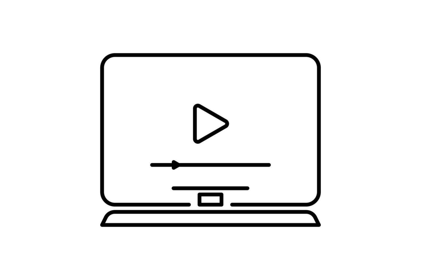 video tutorial. related to E learning and online education. line icon style. Simple vector design editable