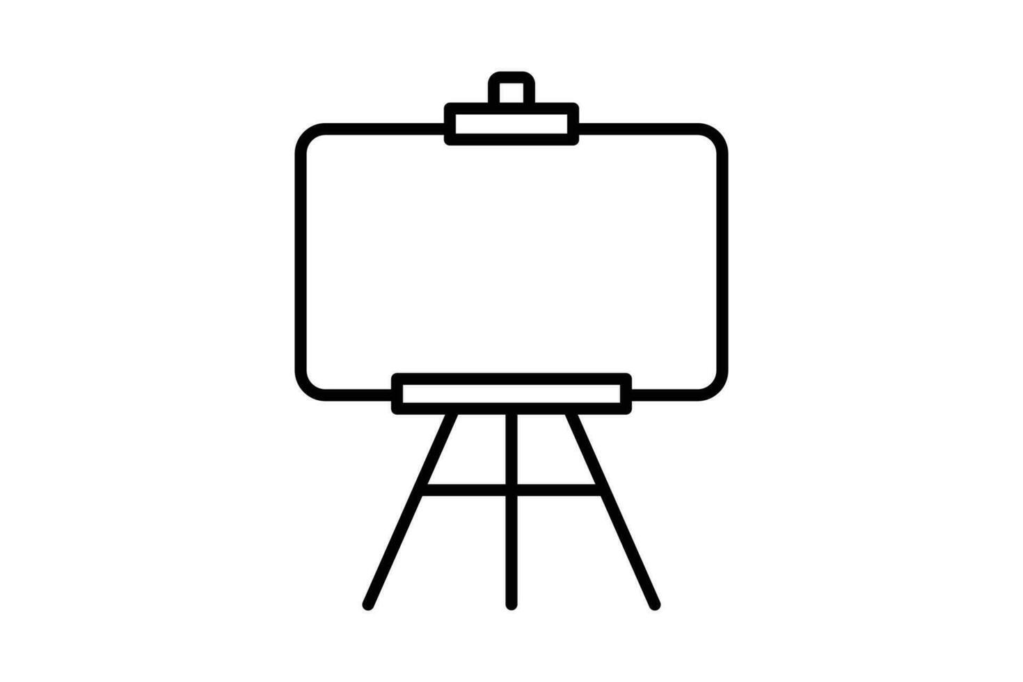 Easel icon. icon related to painting. stand used to hold the canvas. line icon style. Simple vector design editable