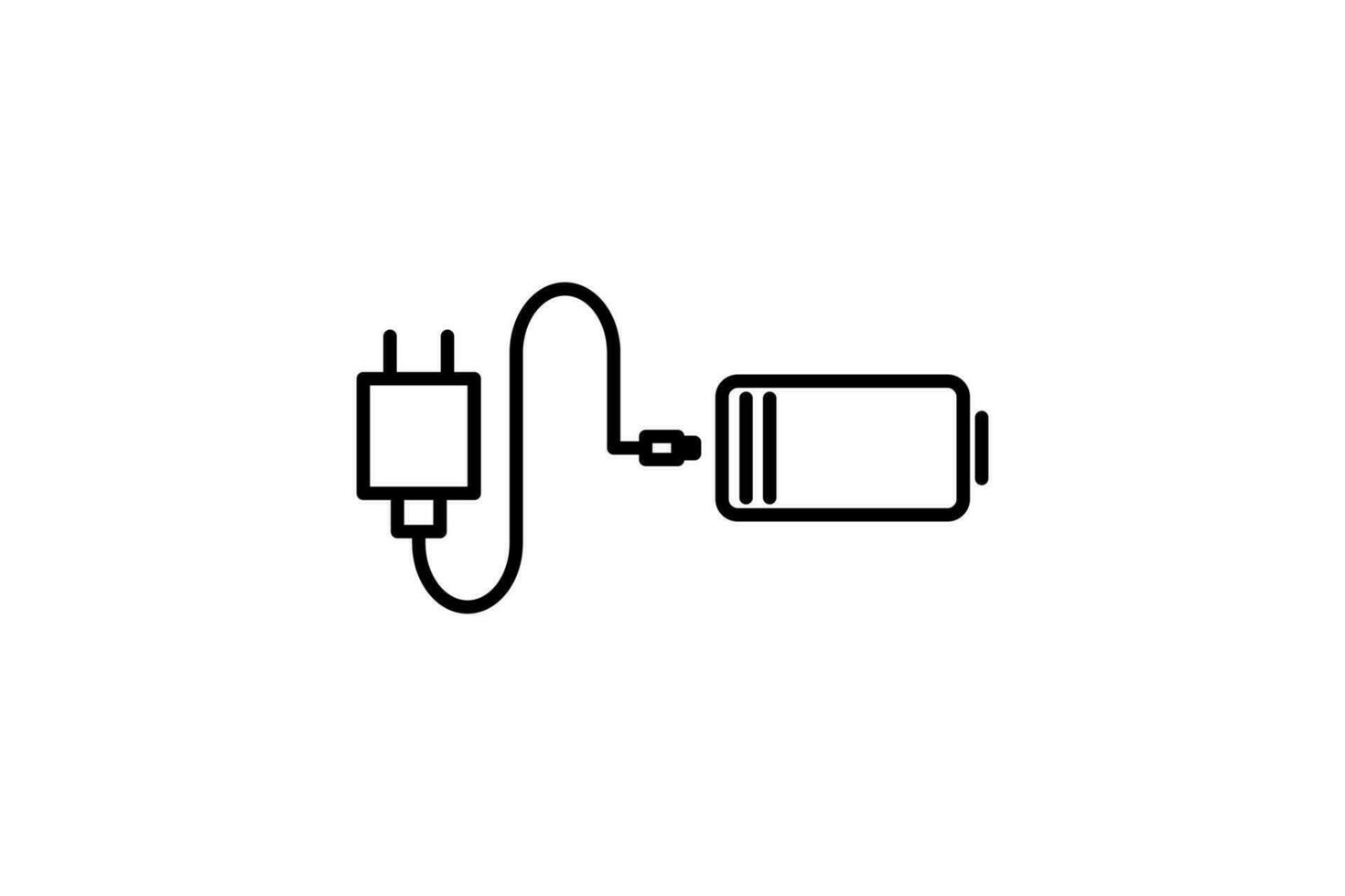 Battery icon. icon related to power or battery-related settings. line icon style. Simple vector design editable