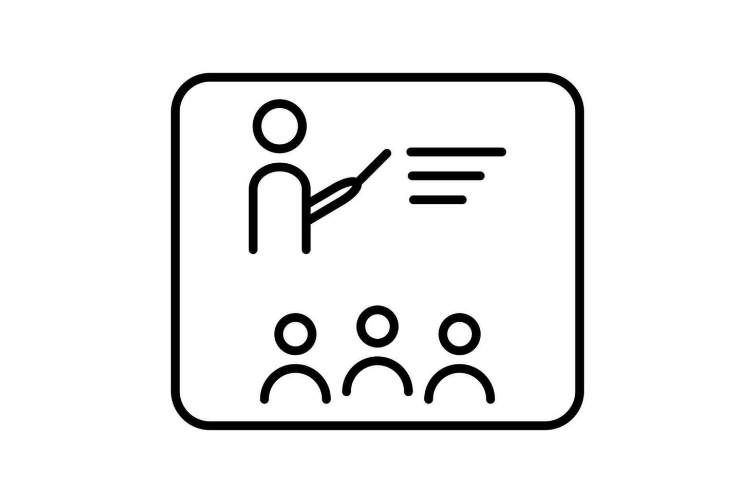 teaching icon. Icon related to E learning and online education. line icon style. Simple vector design editable