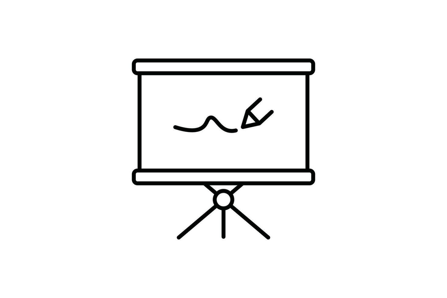blanco tablero icono. icono relacionado a papelería. línea icono estilo. sencillo vector diseño editable