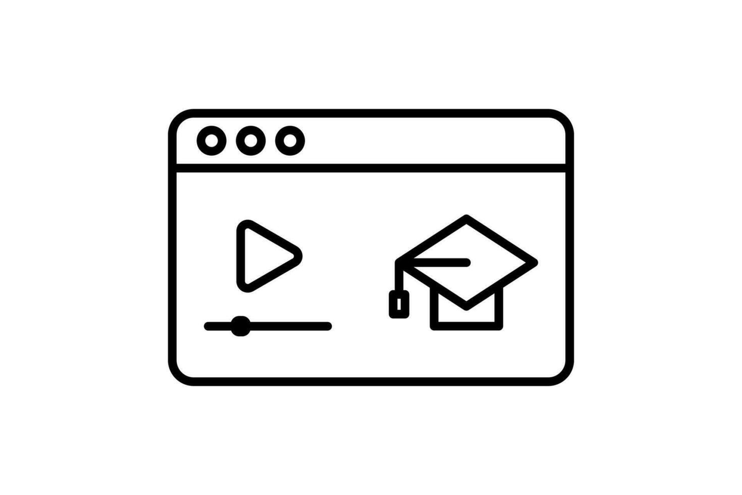 vídeo lección icono. icono relacionado a mi aprendizaje y en línea educación. línea icono estilo. sencillo vector diseño editable