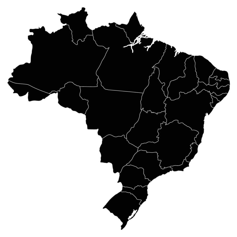 Brasil mapa con administrativo regiones. latín mapa. brasileño mapa. vector