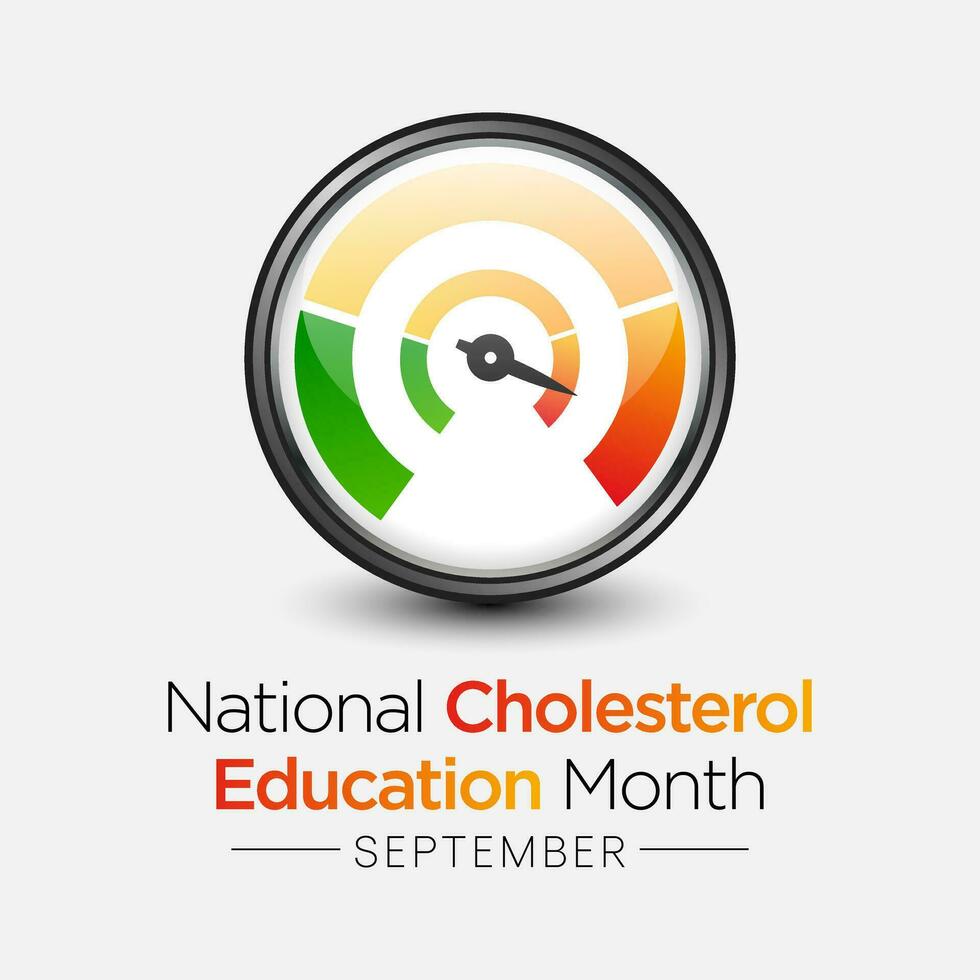 National Cholesterol Education month is observed every year during September, to raise awareness about cardiovascular disease, cholesterol, and stroke. Vector illustration