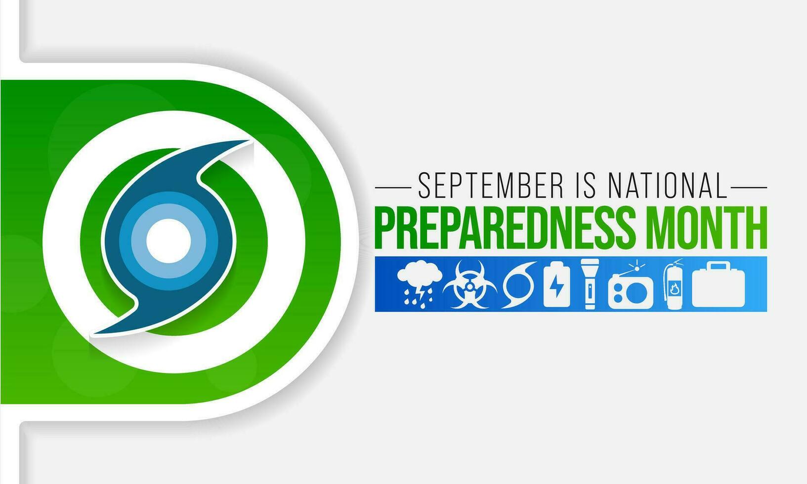 National Preparedness month NPM is observed each year in September to raise awareness about the importance of preparing for disasters and emergencies that could happen at any time. Vector art