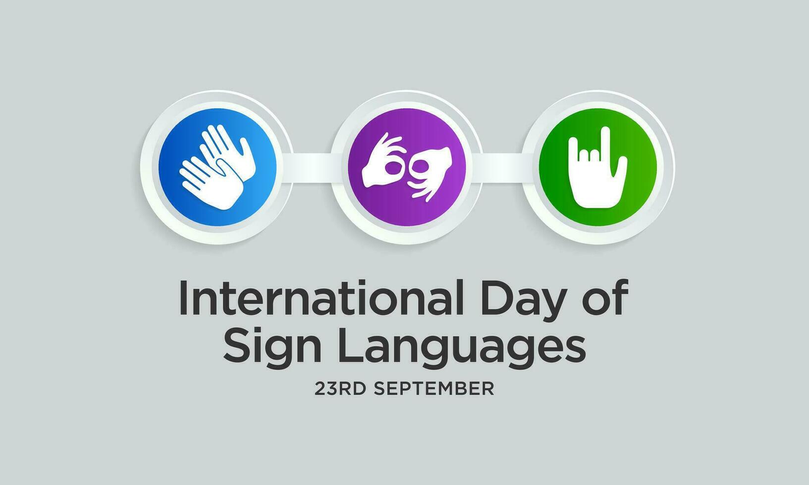 internacional día de firmar idiomas es observado cada año en septiembre 23, el día se enfoca en personas quien son sordo o difícil de escuchando y personas con habla trastornos vector ilustración