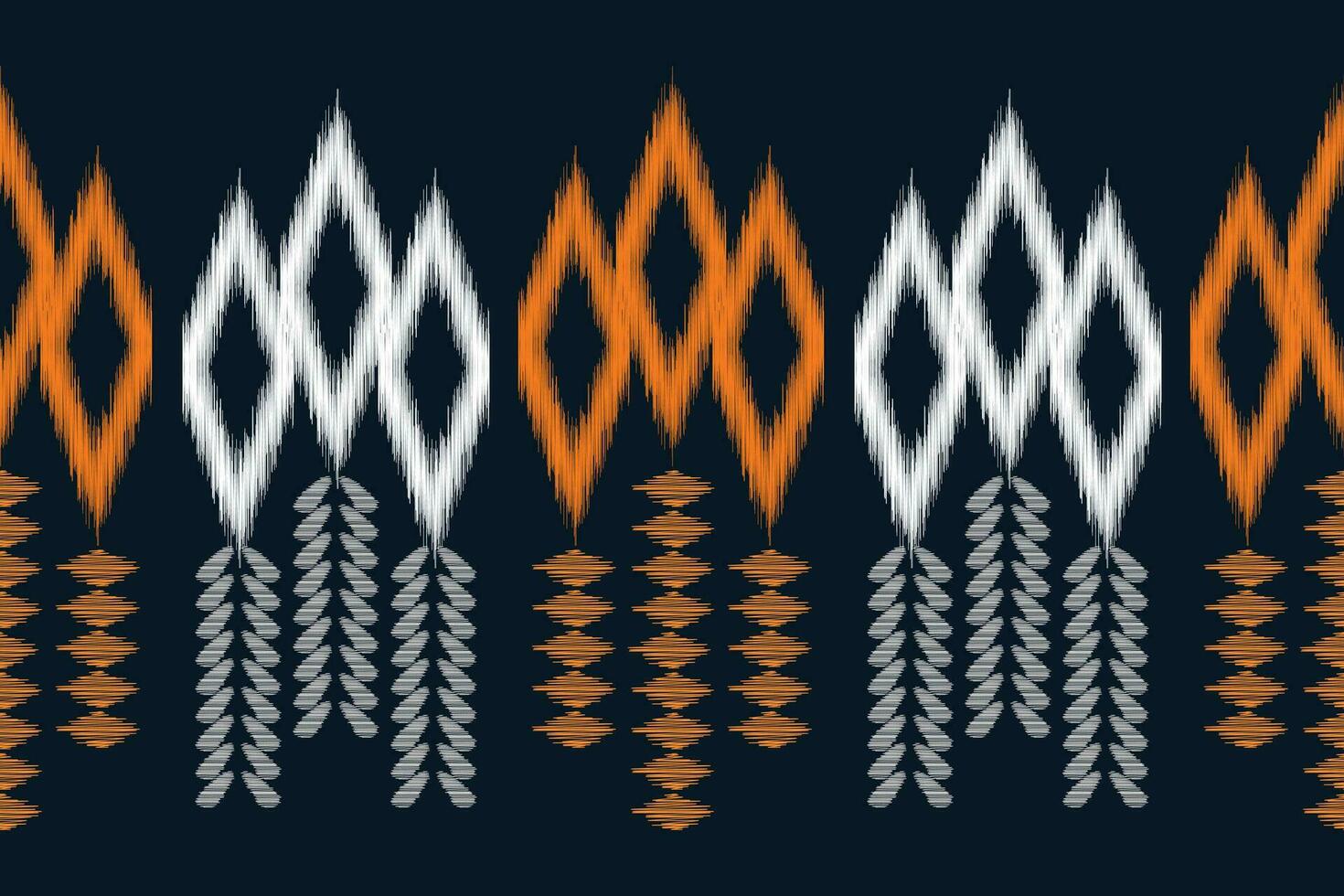 Ethnic Ikat fabric pattern geometric style.African Ikat embroidery Ethnic oriental pattern blue background. Abstract,vector,illustration.Texture,clothing,frame,decoration,carpet,motif. vector