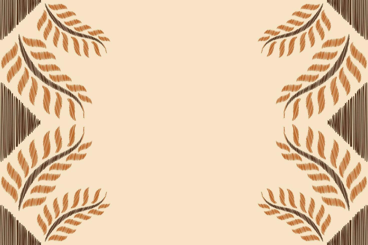 Ethnic Ikat fabric pattern geometric style.African Ikat embroidery Ethnic oriental pattern brown cream background. Abstract,vector,illustration.Texture,clothing,frame,decoration,carpet,motif. vector