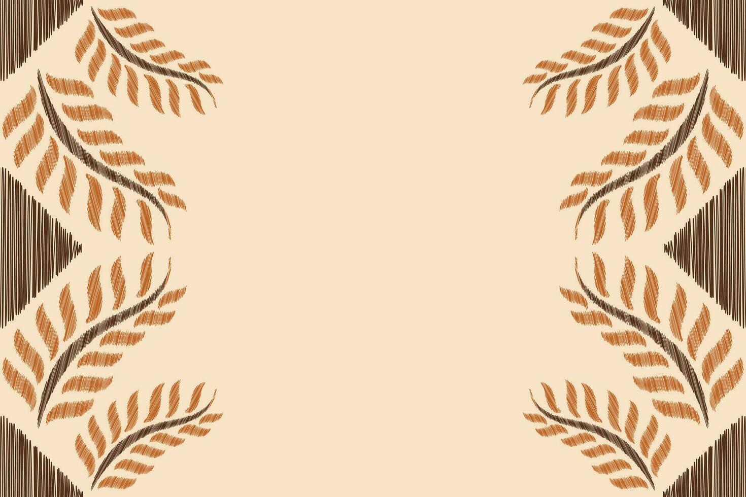 Ethnic Ikat fabric pattern geometric style.African Ikat embroidery Ethnic oriental pattern brown cream background. Abstract,vector,illustration.Texture,clothing,frame,decoration,carpet,motif. vector