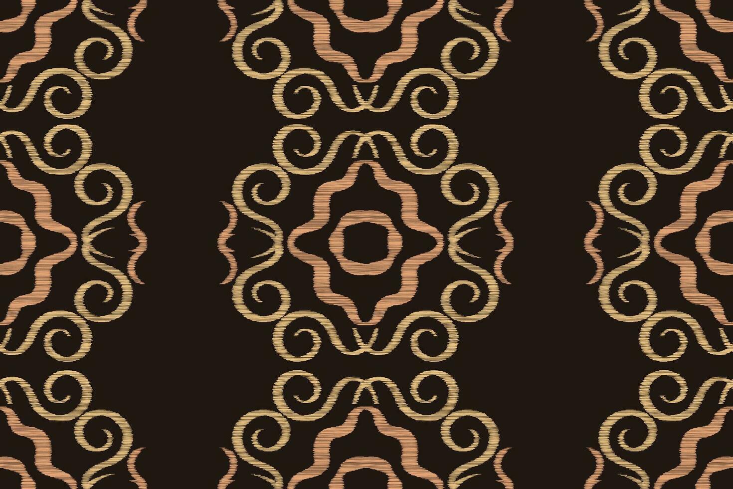 Ethnic Ikat fabric pattern geometric style.African Ikat embroidery brown Ethnic oriental pattern brown background. Abstract,vector,illustration.Texture,wallpaper,frame,decoration,carpet,motif. vector