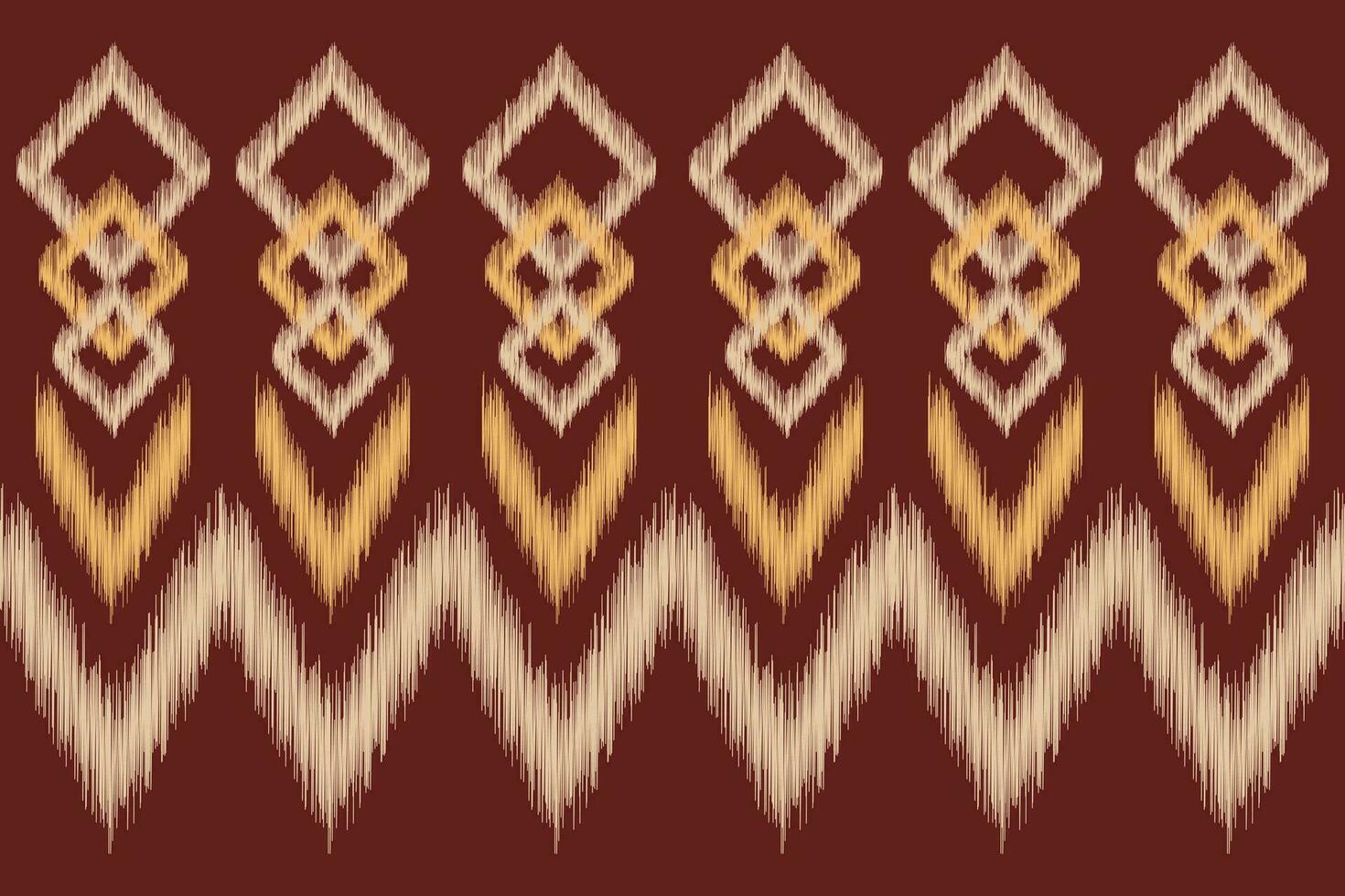 Ethnic Ikat fabric pattern geometric style.African Ikat embroidery brown Ethnic oriental pattern brown background. Abstract,vector,illustration.Texture,wallpaper,frame,decoration,carpet,motif. vector