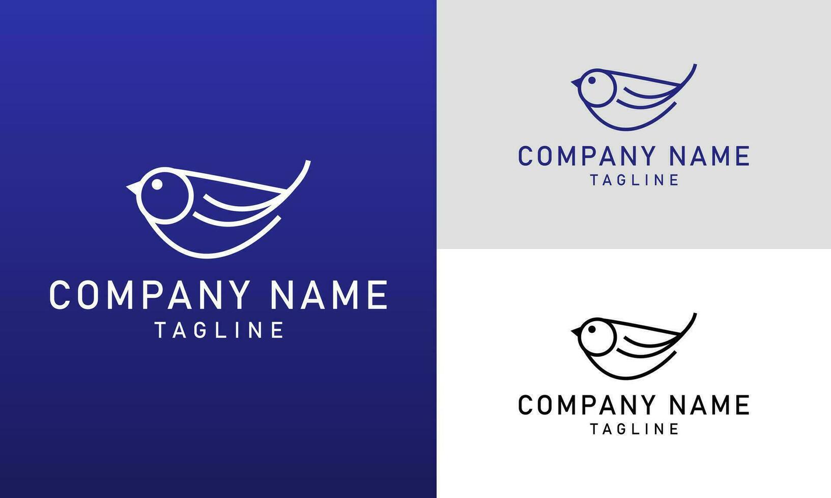 simple modern line art bird logo vector outline monoline art icon.