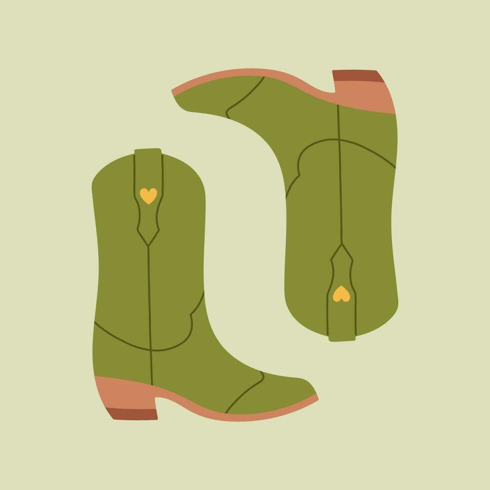 vaquero botas. occidental tema salvaje Oeste concepto. varios vaquero botas. salvaje Oeste clipart iconos mano dibujado de colores vector colocar. todas elementos son aislado.mano dibujado de colores plano vector ilustración.