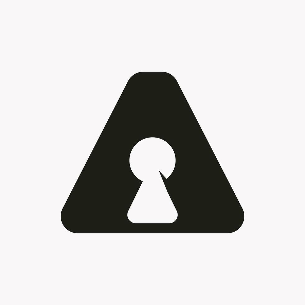 Letter A Key Hold Logo Design. Locked Icon, Security, Protection, Safe Symbol Vector Template