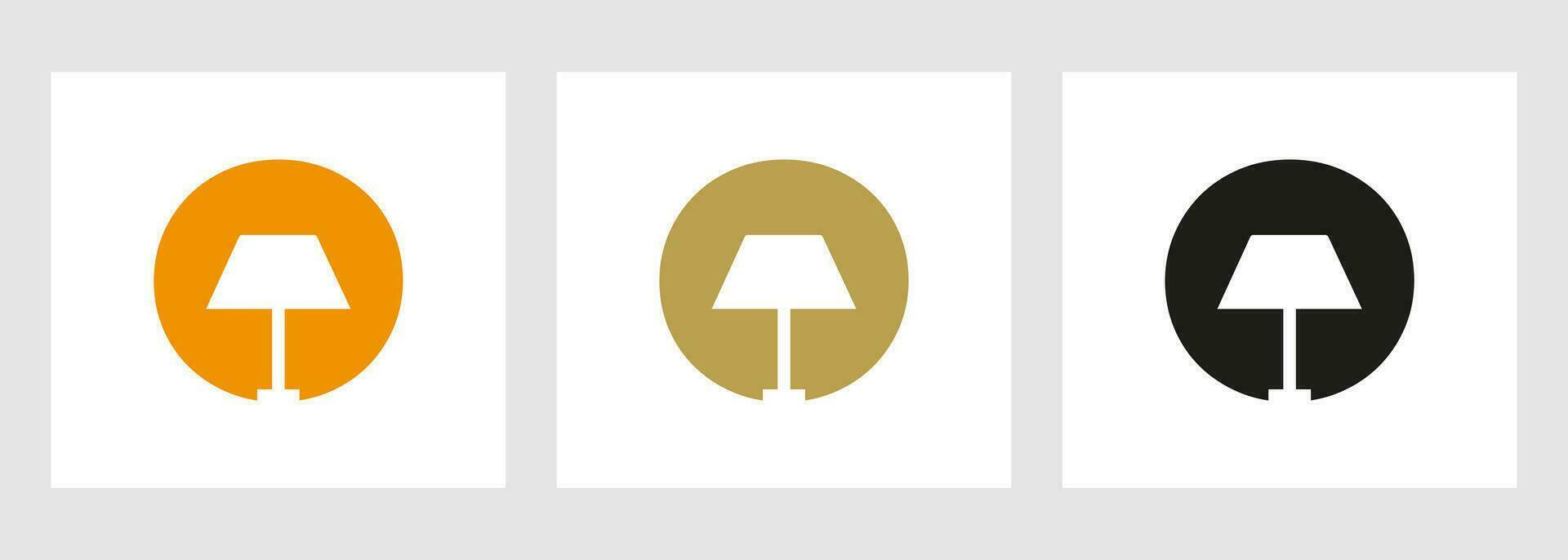 Lamp Logo On Letter O. Lamp Symbol Vector Template