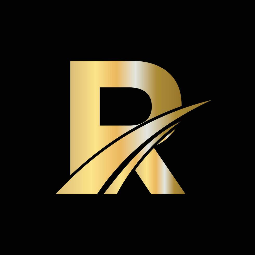 Initial R Letter Logo Design Symbol. Letter R Logotype Sign Template vector