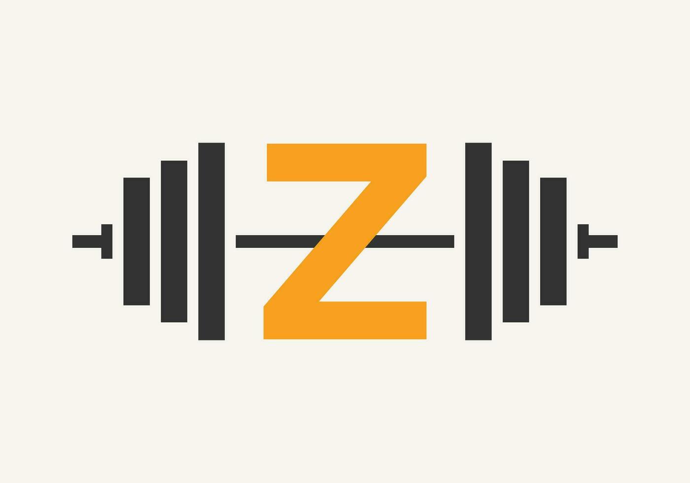 Letter Z Fitness Logo Design. Gym And Fitness Club Symbol With Barbell Icon Template vector