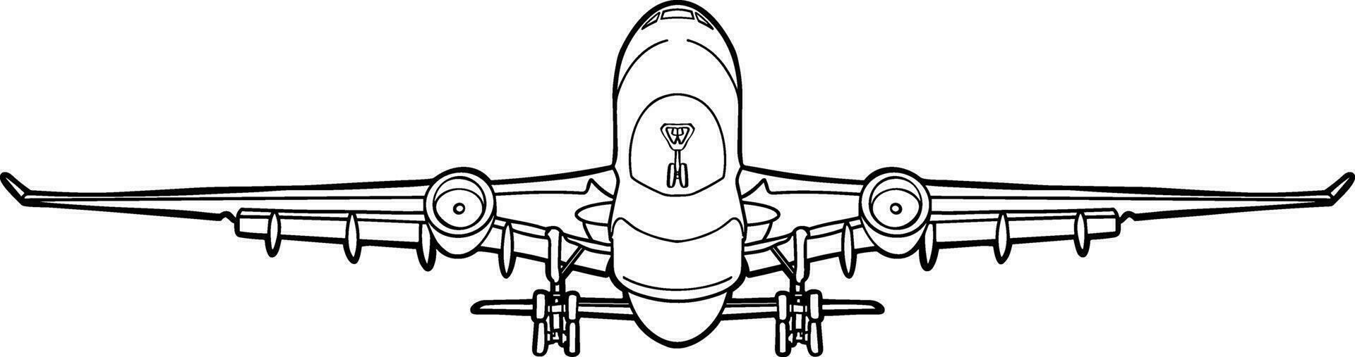 avión frente tomar apagado desde pista vector