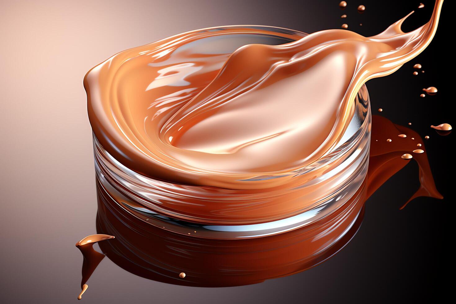 Foundation liquid elements splash. Fluid cosmetic cream or cosmetic make-up creamy product concept by photo