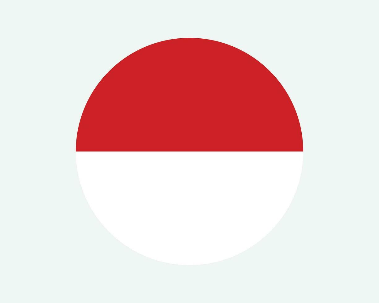 Monaco Round Country Flag. Monacan Circle National Flag. Principality of Monaco Circular Shape Button Banner. EPS Vector Illustration.