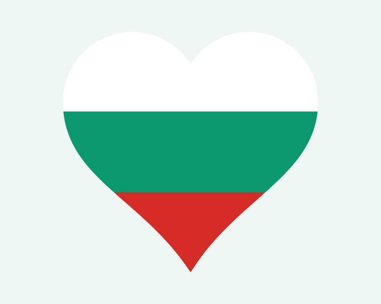 Bulgaria Heart Flag. Bulgarian Love Shape Country Nation National Flag. Republic of Bulgaria Banner Icon Sign Symbol. EPS Vector Illustration.