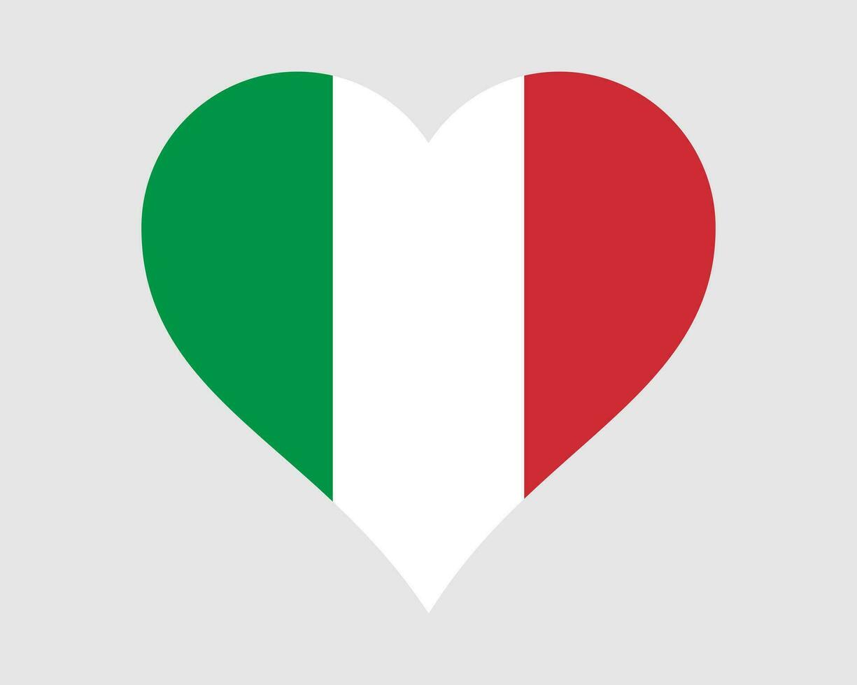 Italy Heart Flag. Italian Love Shape Country Nation National Flag. Italian Republic Banner Icon Sign Symbol. EPS Vector Illustration.