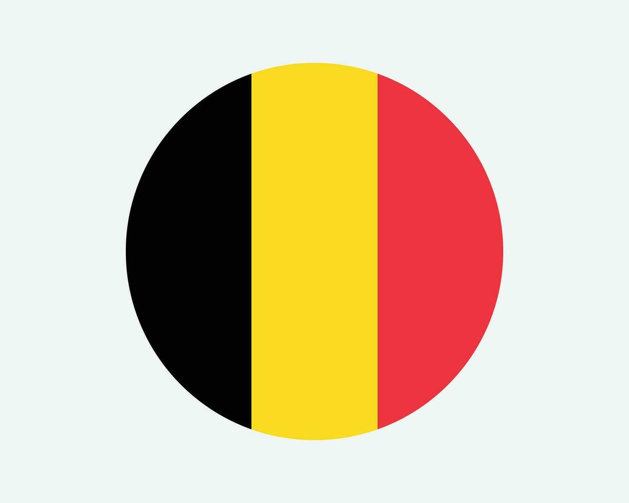 Belgium Round Country Flag. Circular Belgian National Flag. Kingdom of Belgium Circle Shape Button Banner. EPS Vector Illustration.