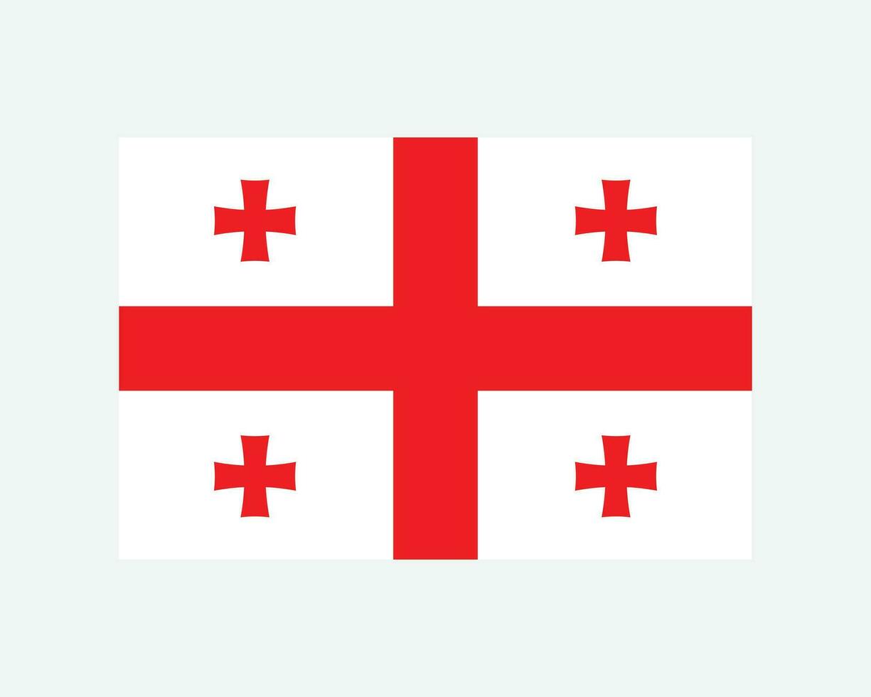 National Flag of Georgia. Georgian Country Flag. Georgia Detailed Banner. EPS Vector Illustration Cut File.